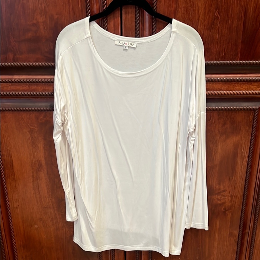 Joy Joy White Long Sleeve Relaxed Blouse